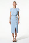 Caurelle | Women’s Structured Midi Dress Elegant Split Hem