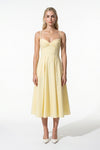 Caurelle | Women’s Midi Dress Gathered Bust Cotton Blend Elegance