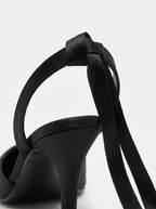 Pointed Toe Tie Up Stiletto Heels For Formal Evening Court Women Shoes