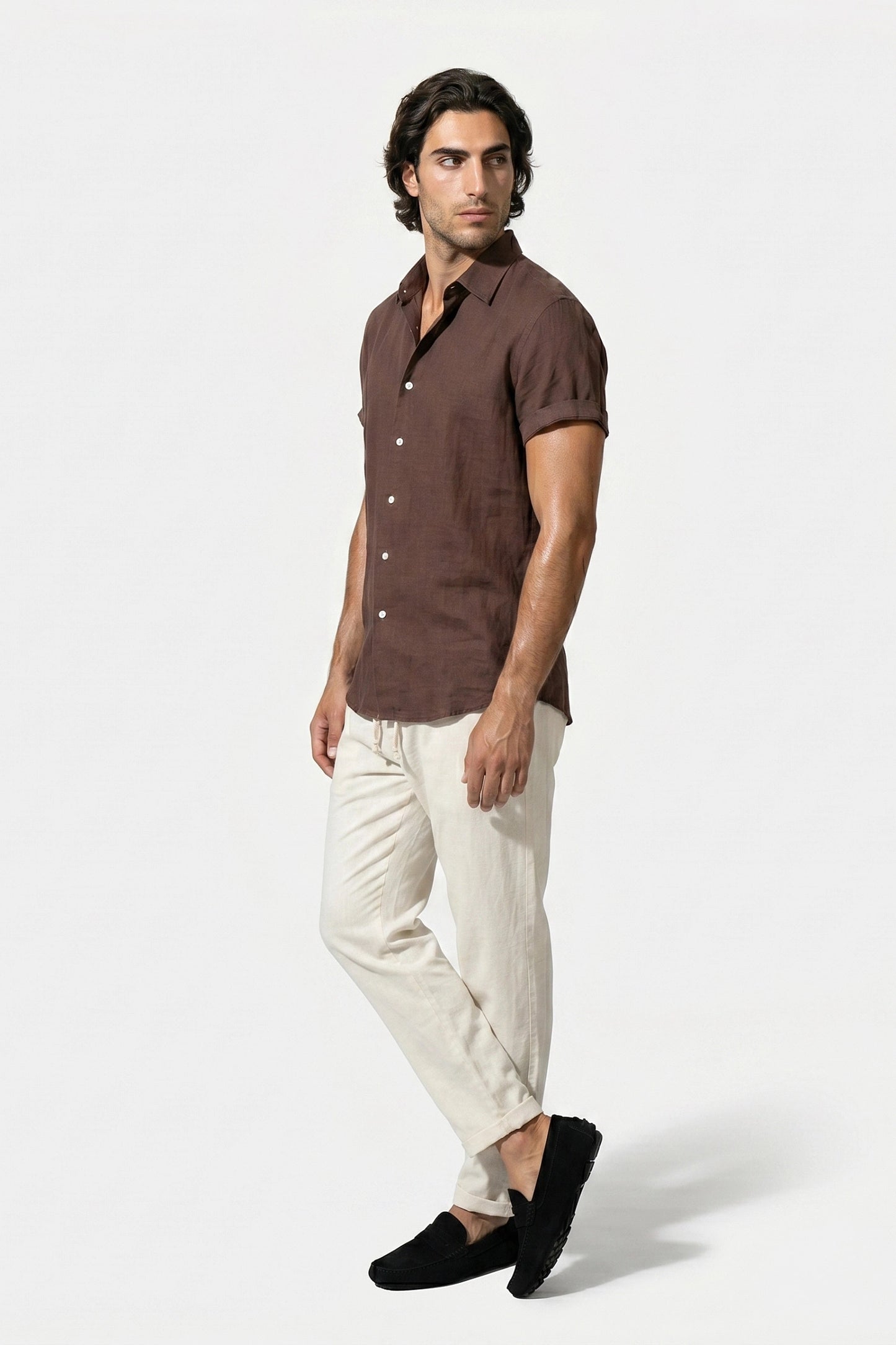 Caurelle | Men’s Shirt and Trousers Set Linen Look Comfort Summer Outfit