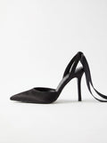 Pointed Toe Tie Up Stiletto Heels For Formal Evening Court Women Shoes