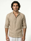 Caurelle | Men’s Linen Style Shirt Lightweight Summer Comfort