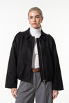 Women's Oversized Suede Bomber Jacket
