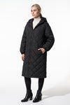 Women's Winter Warm Long Diamond Quilted Hooded Puffer Coat