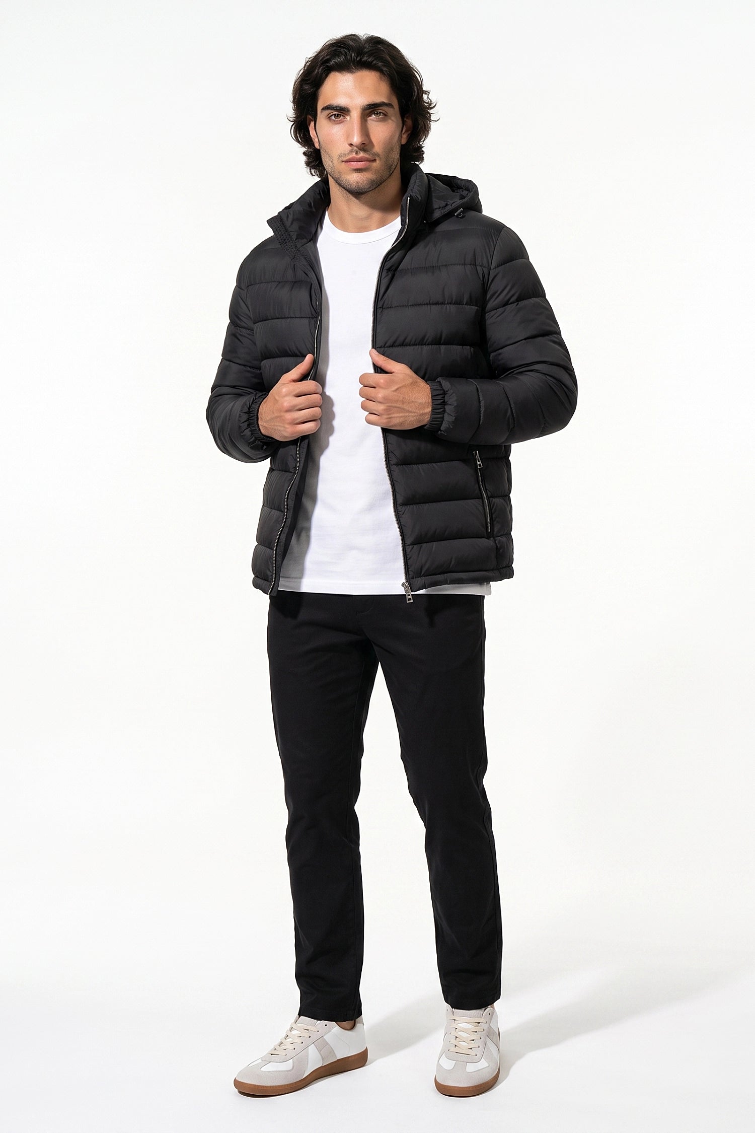 Men's Lightweight Warm Hooded Quilted Puffer Jacket