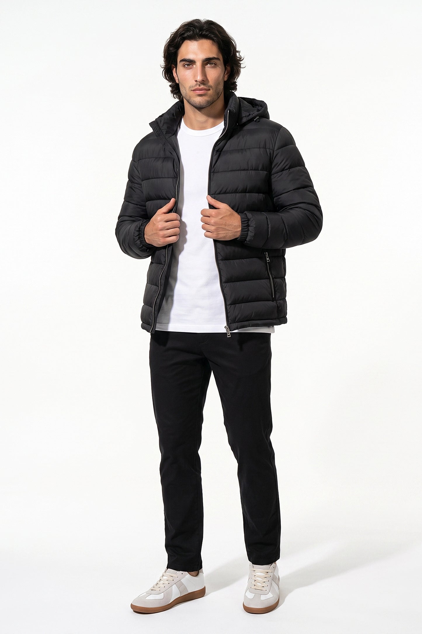 Men's Lightweight Warm Hooded Quilted Puffer Jacket