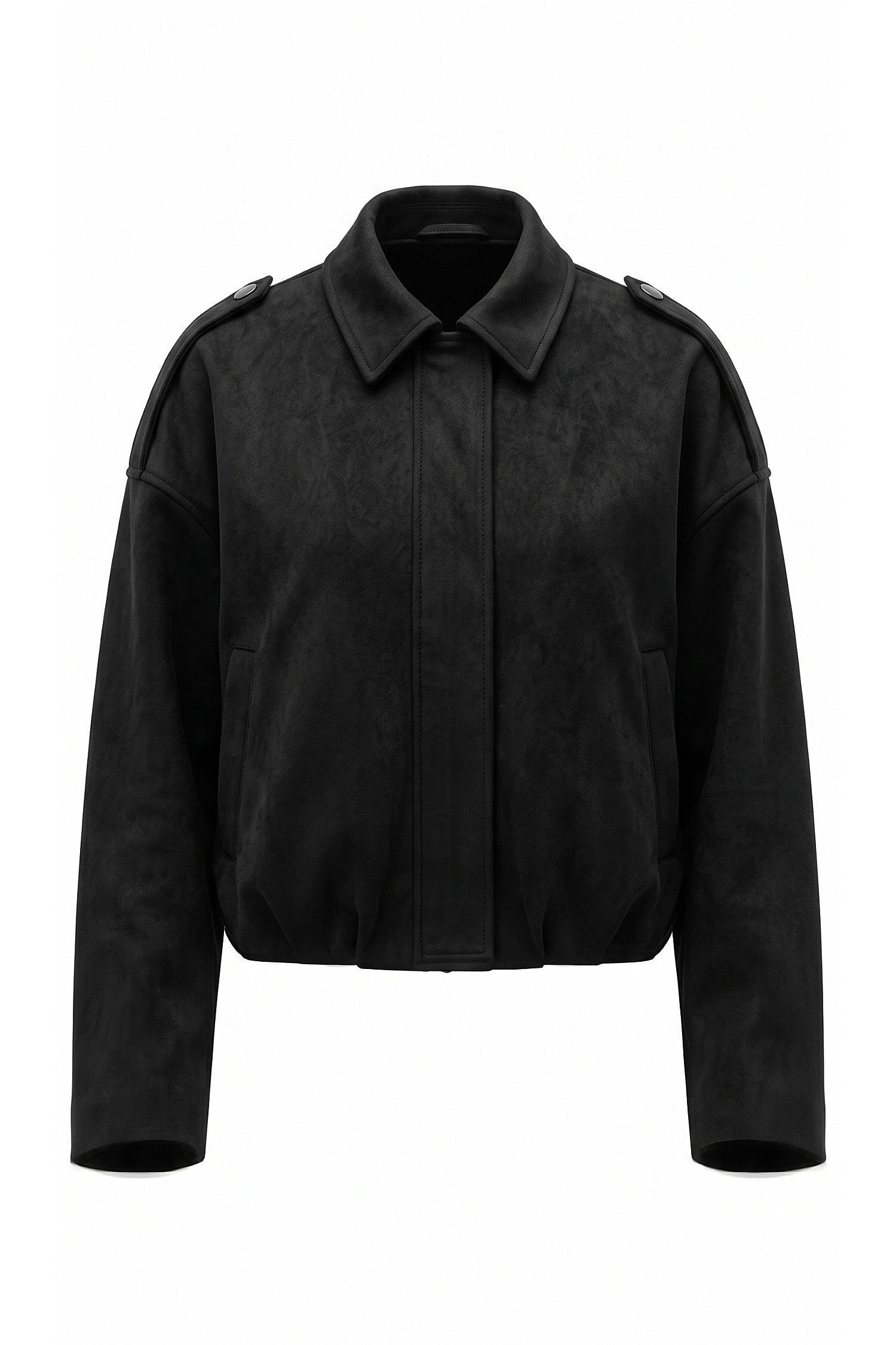 Women's Oversized Suede Bomber Jacket