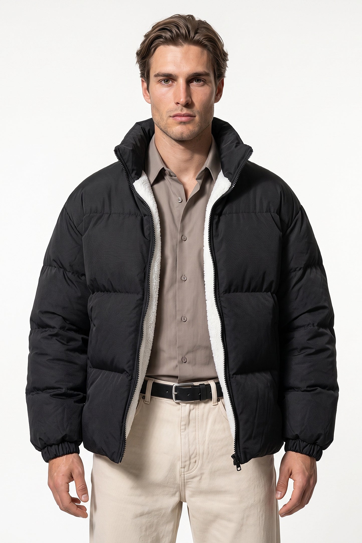Men's Warm Fleece Lined Puffer Jacket
