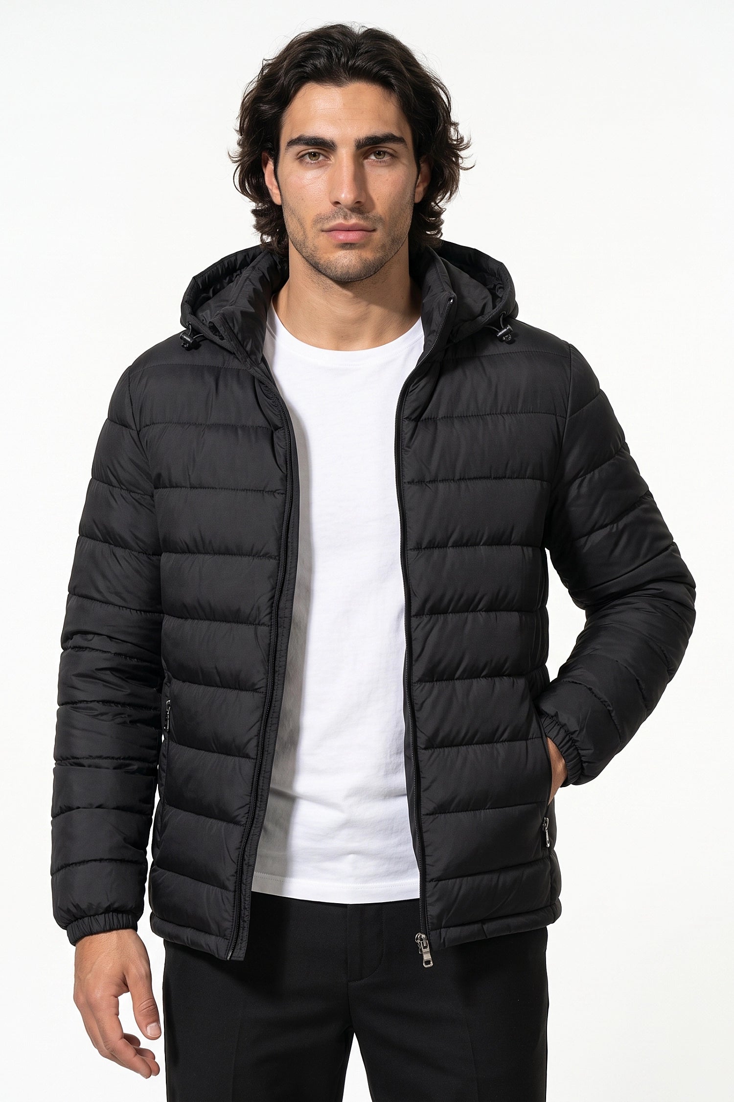Men's Lightweight Warm Hooded Quilted Puffer Jacket
