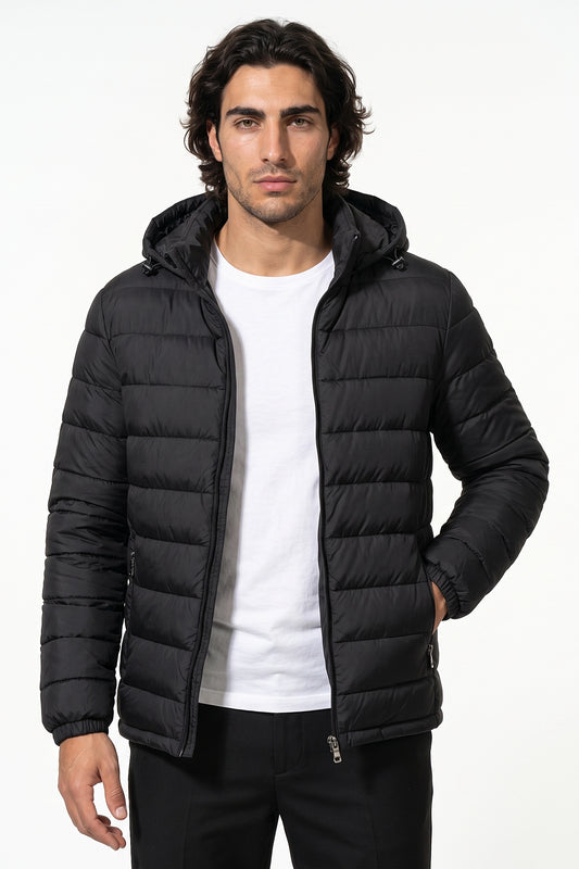 Men's Lightweight Warm Hooded Quilted Puffer Jacket