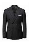 Men's Tailored Fit Double Breasted Two Piece Suit Set - Peak Lapel Blazer and Trousers