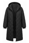Women's Winter Warm Long Diamond Quilted Hooded Puffer Coat