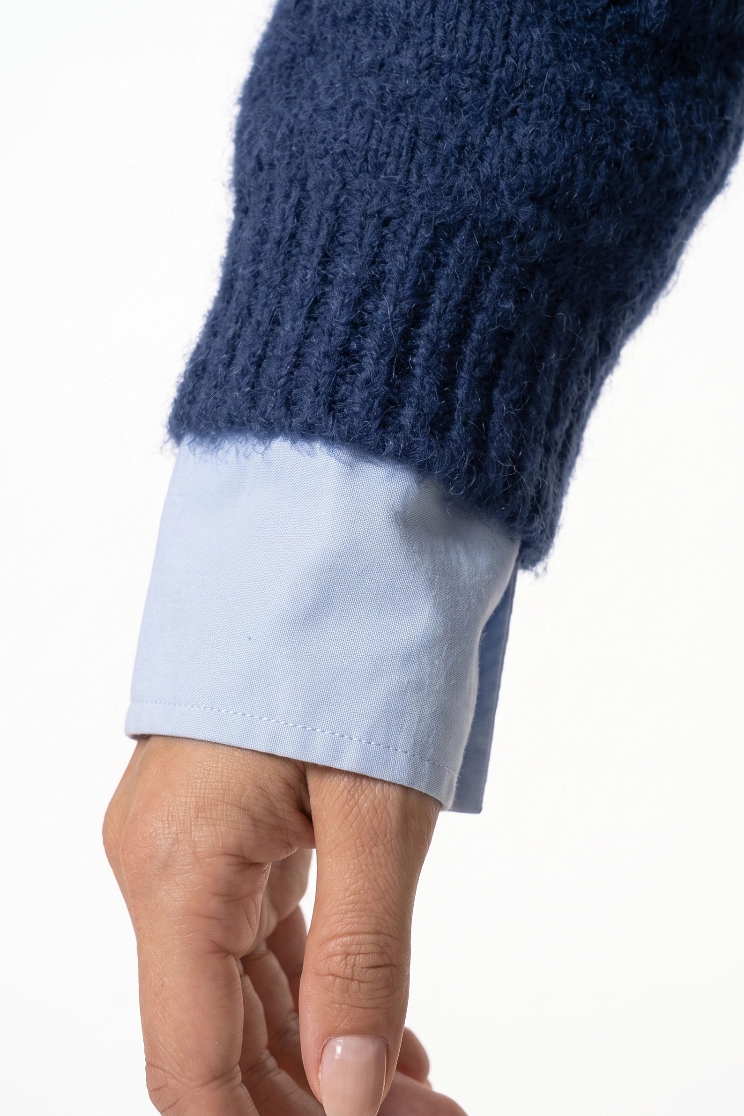 Women's Winter Warm Crew Neck Jumper with Layered Collar