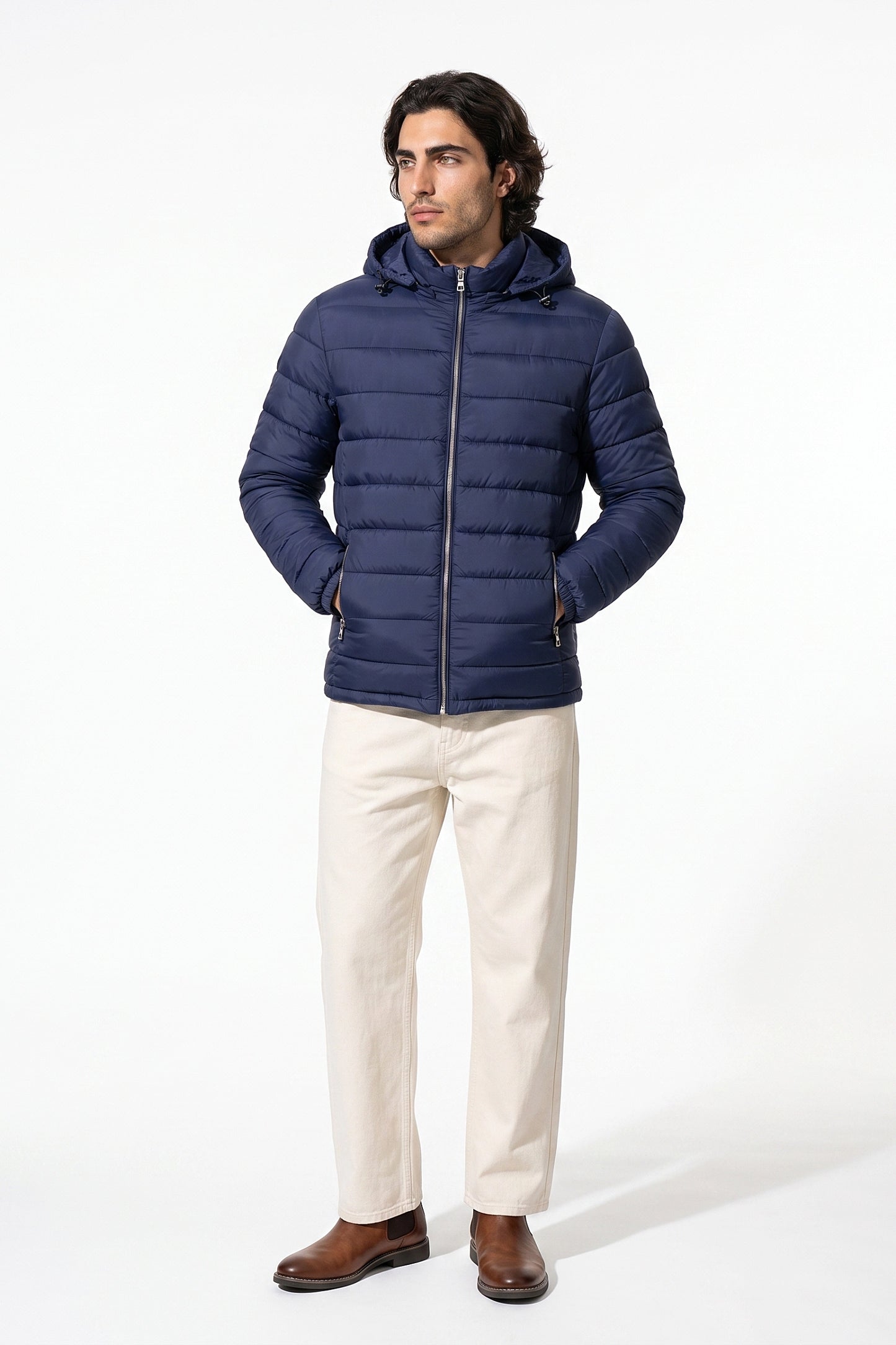 Men's Lightweight Warm Hooded Quilted Puffer Jacket