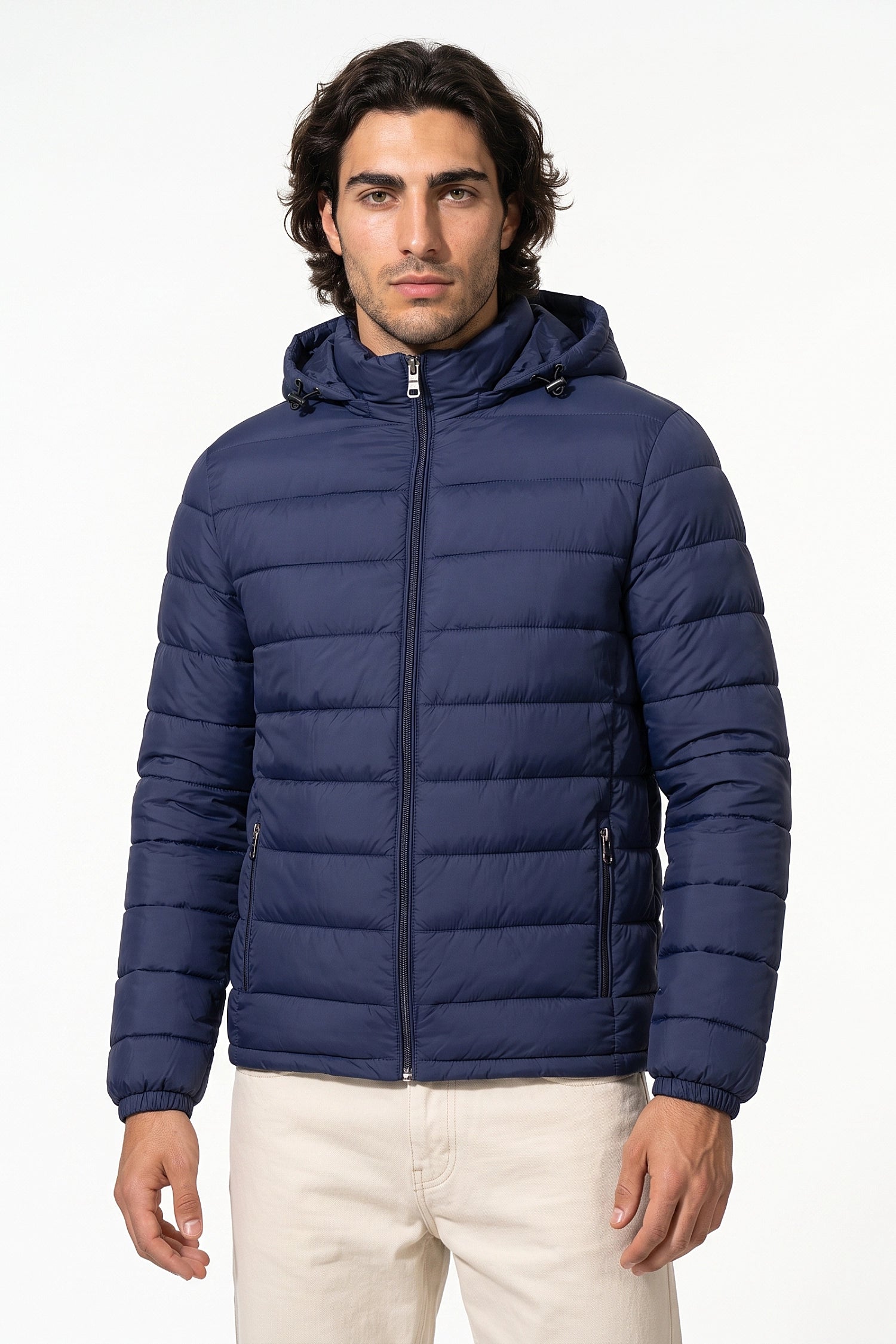 Men's Lightweight Warm Hooded Quilted Puffer Jacket