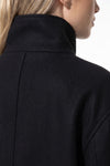Women's Winter Warm Wool Short Trench Coat with High Collar Button Front
