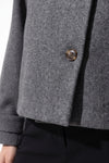 Women's Winter Warm Wool Short Trench Coat with High Collar Button Front