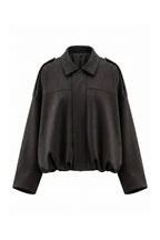 Women’s Winter Cropped Bomber Jacket with Oversized Fit