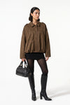 Women’s Winter Cropped Bomber Jacket with Oversized Fit