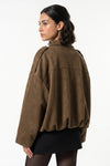 Women’s Winter Cropped Bomber Jacket with Oversized Fit