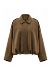 Women’s Winter Cropped Bomber Jacket with Oversized Fit