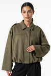 Women’s Winter Cropped Bomber Jacket with Oversized Fit