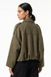 Women’s Winter Cropped Bomber Jacket with Oversized Fit