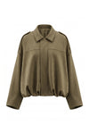Women’s Winter Cropped Bomber Jacket with Oversized Fit