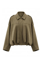 Women’s Winter Cropped Bomber Jacket with Oversized Fit
