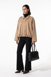 Women’s Winter Cropped Bomber Jacket with Oversized Fit