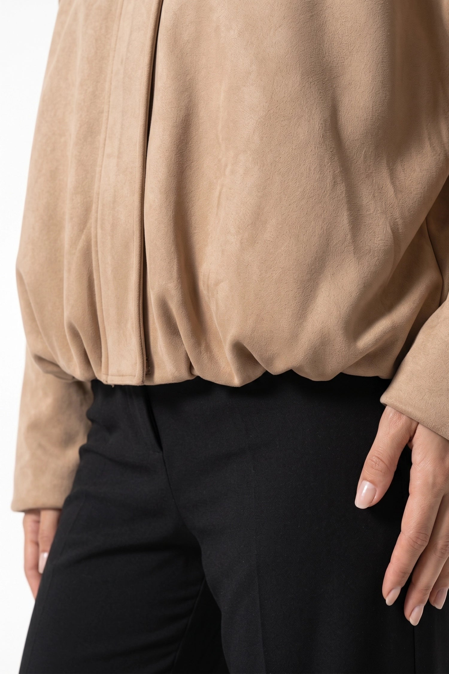 Women’s Winter Cropped Bomber Jacket with Oversized Fit
