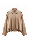 Women’s Winter Cropped Bomber Jacket with Oversized Fit