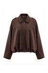 Women’s Winter Cropped Bomber Jacket with Oversized Fit