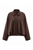 Women’s Winter Cropped Bomber Jacket with Oversized Fit