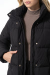 Women’s Winter Warm Black Puffer Jacket with Relaxed Fit