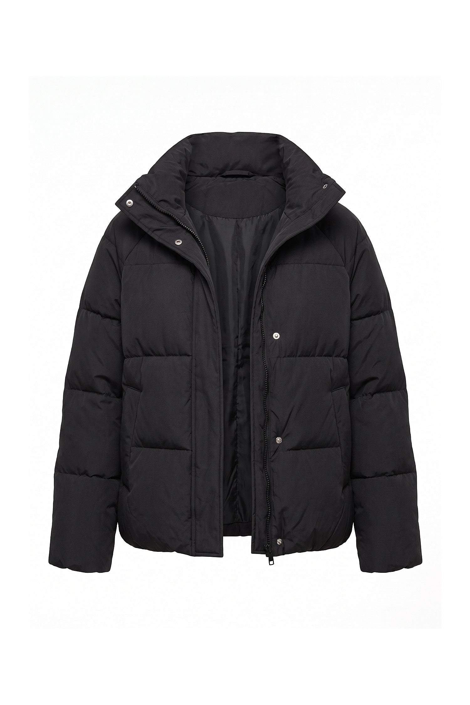 Women’s Winter Warm Black Puffer Jacket with Relaxed Fit
