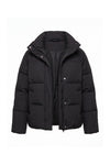 Women’s Winter Warm Black Puffer Jacket with Relaxed Fit