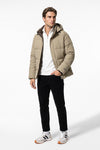 Men’s Winter Warm Hooded Puffer Jacket with High Collar