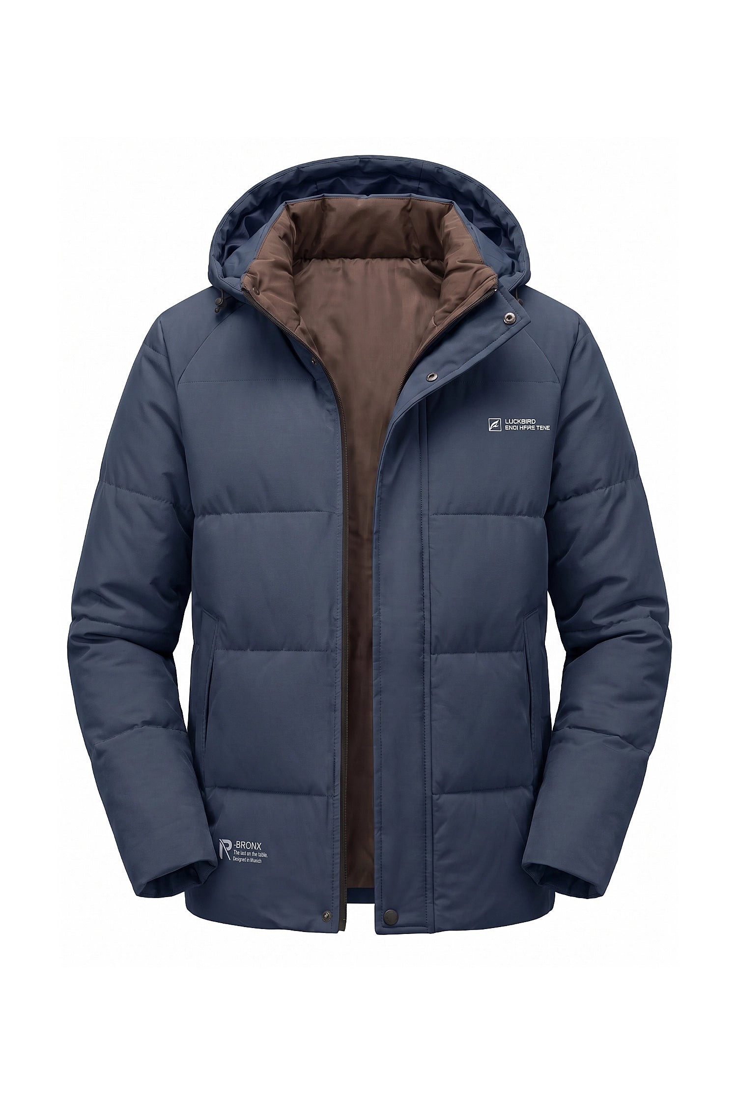 Men’s Winter Warm Hooded Puffer Jacket with High Collar