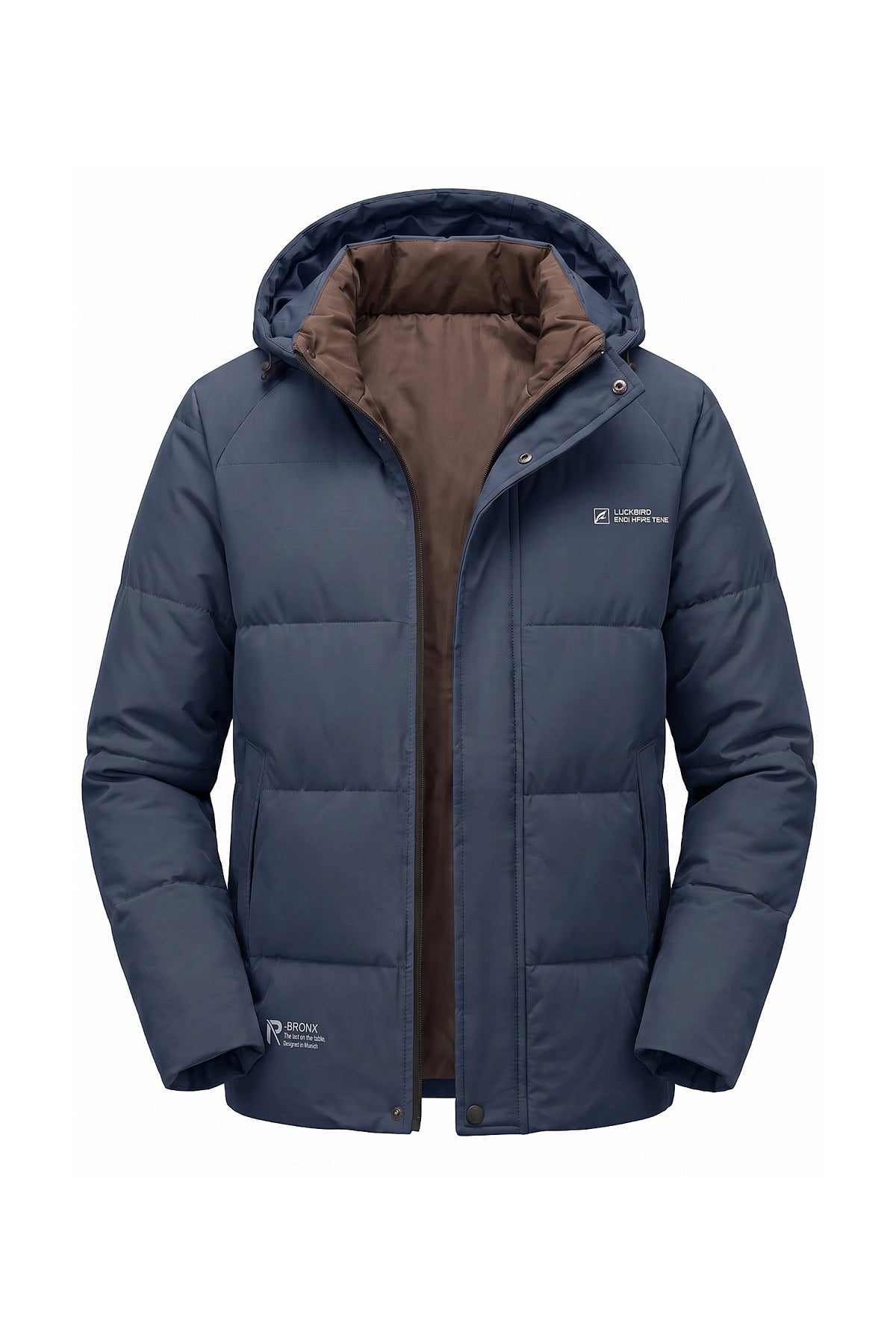 Men’s Winter Warm Hooded Puffer Jacket with High Collar