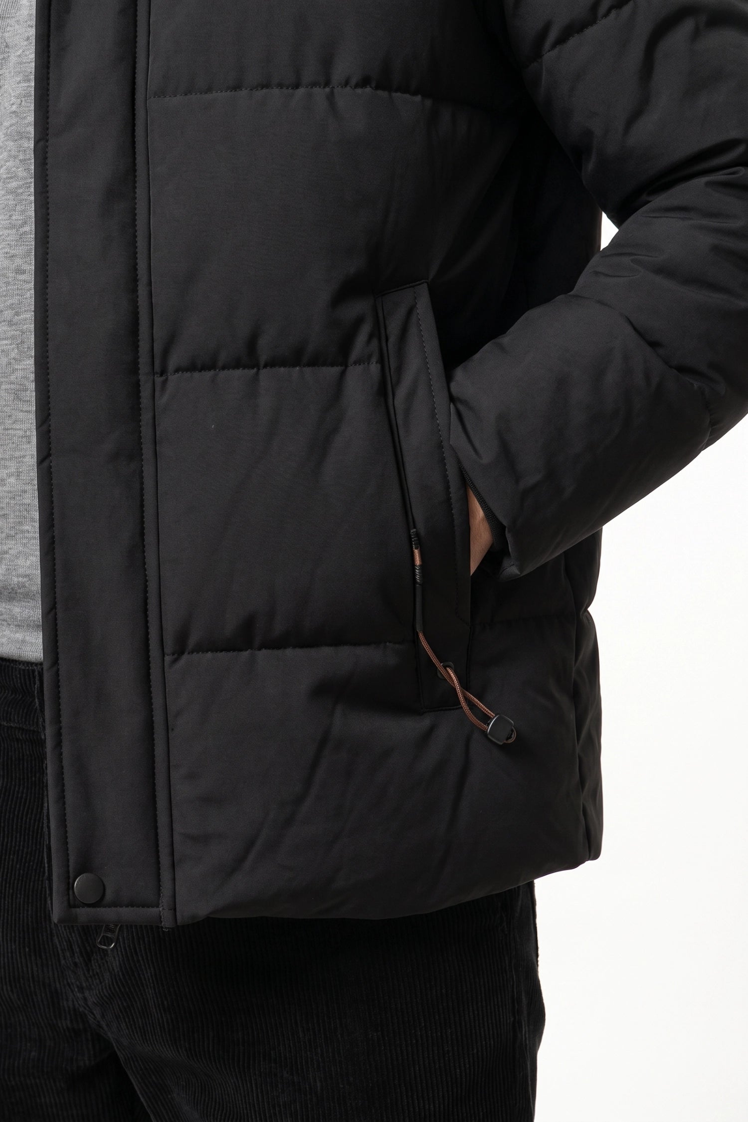 Men’s Winter Warm Hooded Puffer Jacket with High Collar