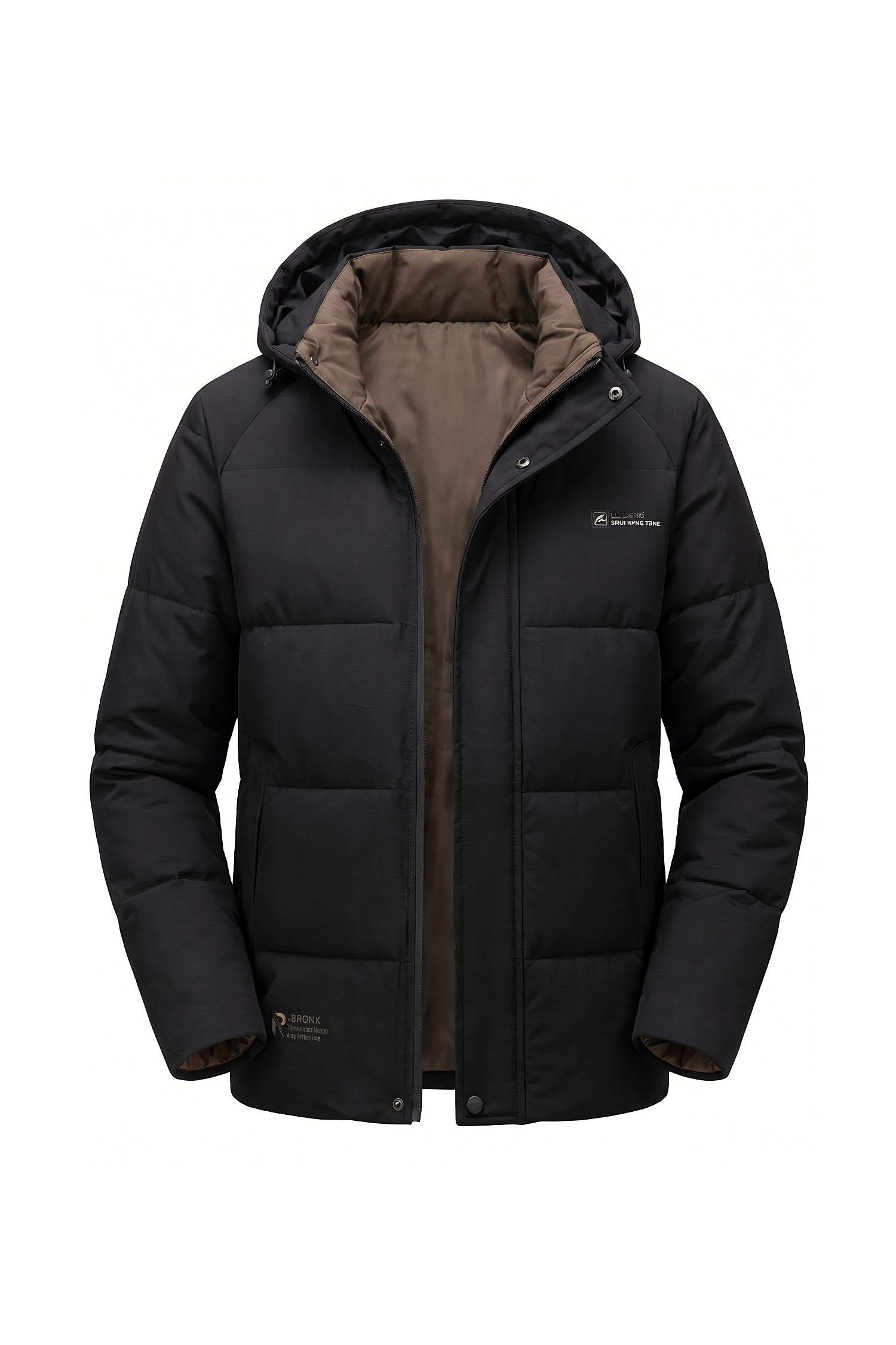 Men’s Winter Warm Hooded Puffer Jacket with High Collar