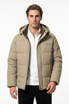 Men’s Winter Warm Hooded Puffer Jacket with High Collar