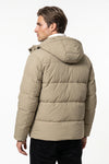 Men’s Winter Warm Hooded Puffer Jacket with High Collar