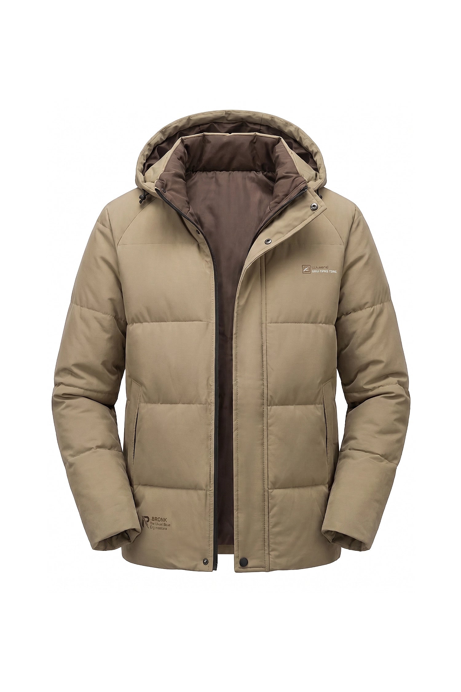 Men’s Winter Warm Hooded Puffer Jacket with High Collar