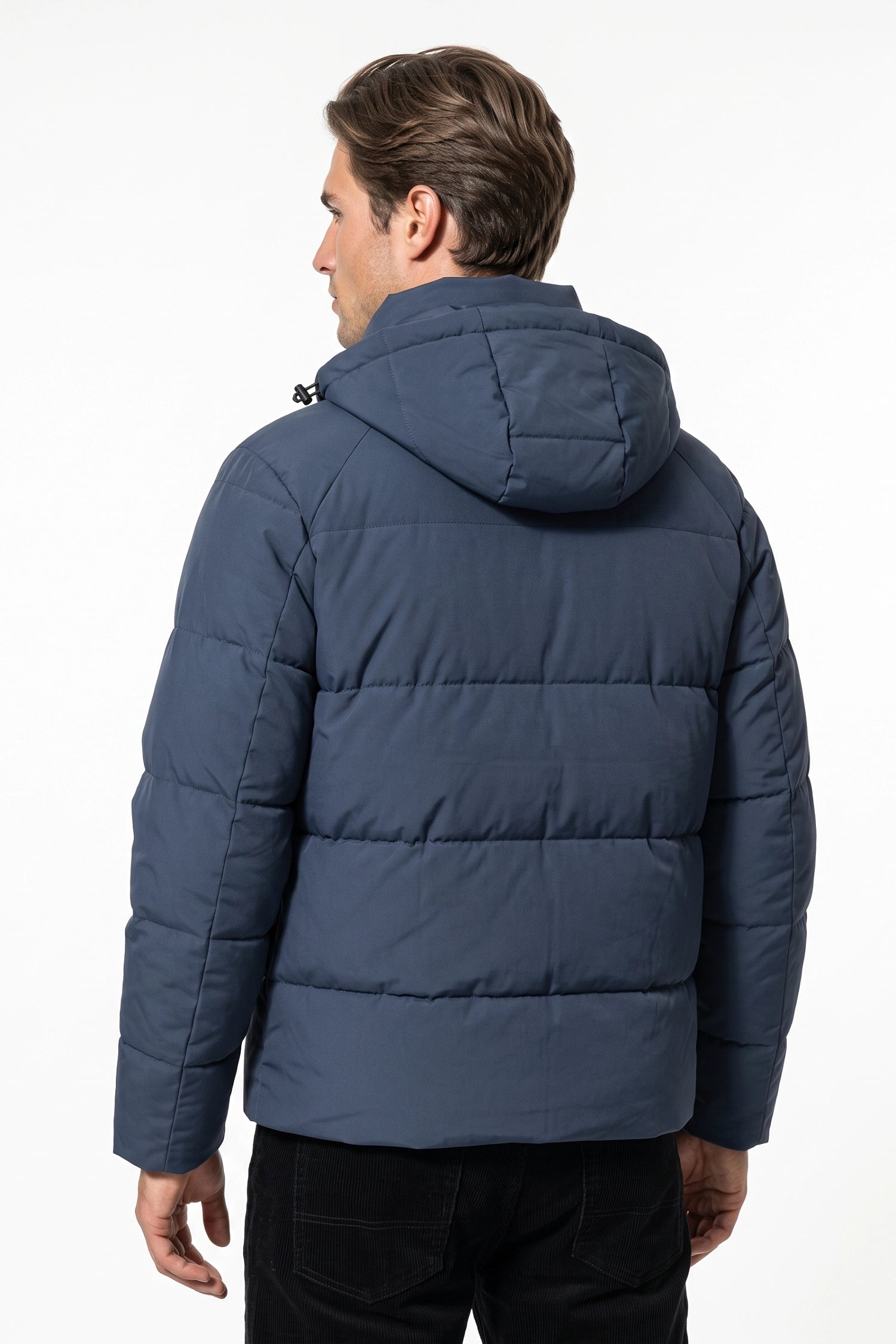 Men’s Winter Warm Hooded Puffer Jacket with High Collar
