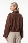 Women's Oversized Suede Bomber Jacket