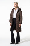 Women's Winter Warm Long Diamond Quilted Hooded Puffer Coat