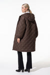 Women's Winter Warm Long Diamond Quilted Hooded Puffer Coat
