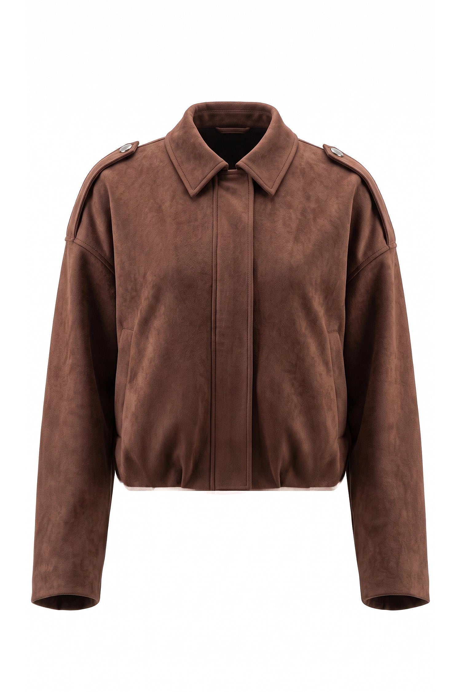 Women's Oversized Suede Bomber Jacket